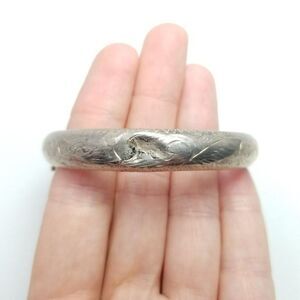 Vintage Sterling Silver Hinged Bangle Bracelet, AS IS, Signed ND, Estate